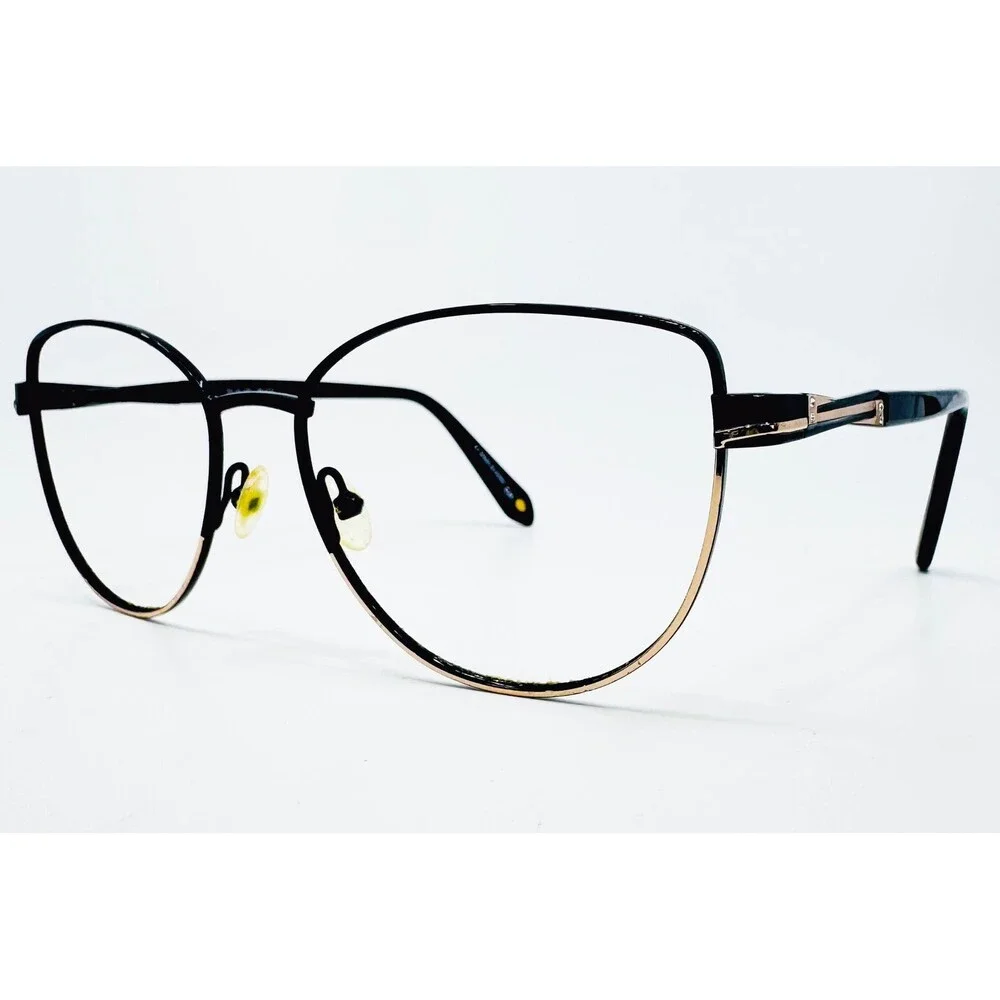Bulova Eyeglasses Women Black Gold Grand Rivers Cat Eye 54-16-140